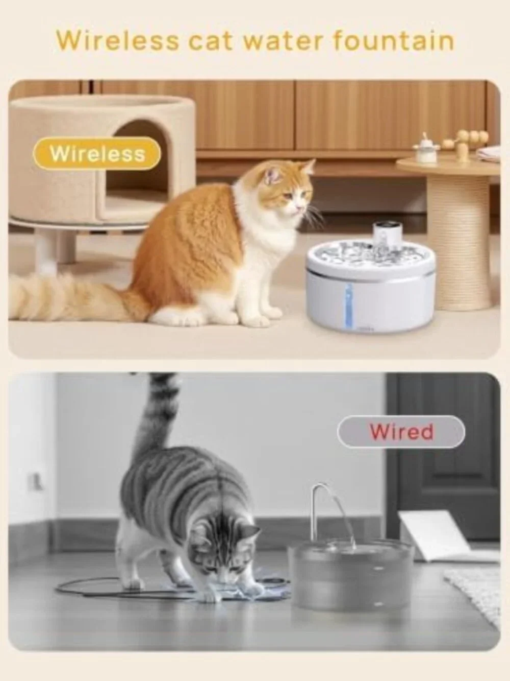 84oz Stainless Steel Wireless Cat Water Fountain with Motion Sensor - Pet